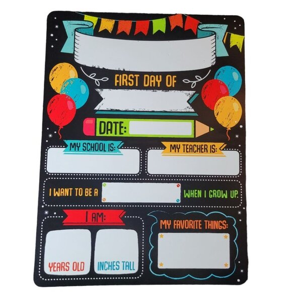 12 Pack First Last Days Of School Chalkboard Style Posters 8 x 12 Prints Signs - Picture 2 of 6